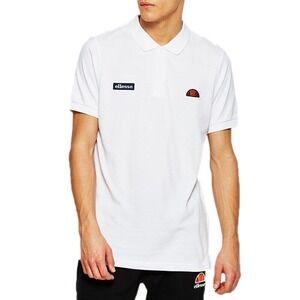 Ellesse Men's Shirt Montura Polo White logo Size Medium‎ NWT